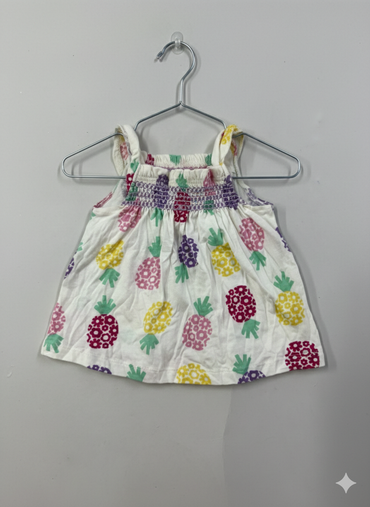 White with flower - baby sleeveless top