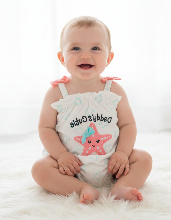 White with star ⭐ - Baby Romper