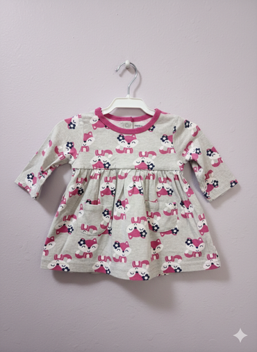 Pink cat  -Baby Full Sleeve frock