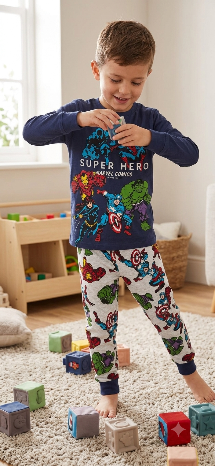 Super hero-Full Sleeve Pajama Set