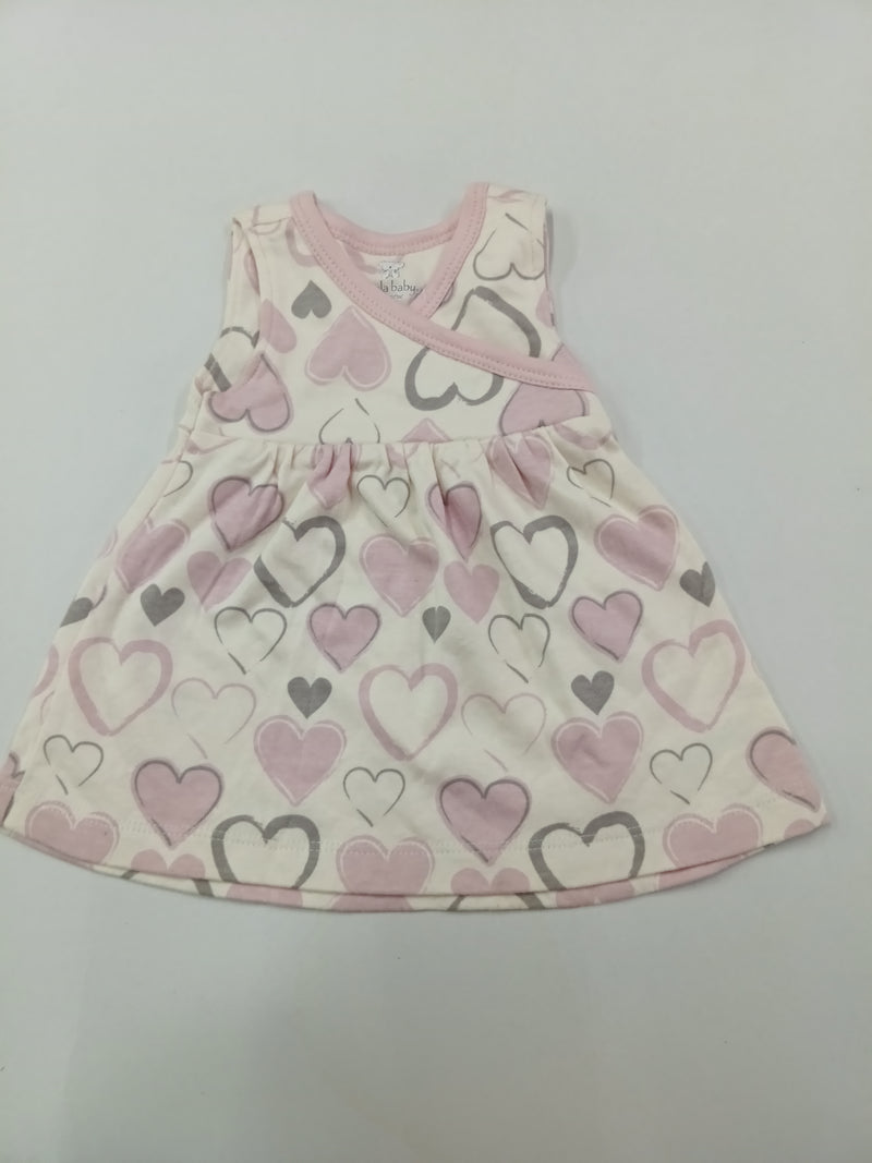 Pink heart- Baby Sleeveless Frock