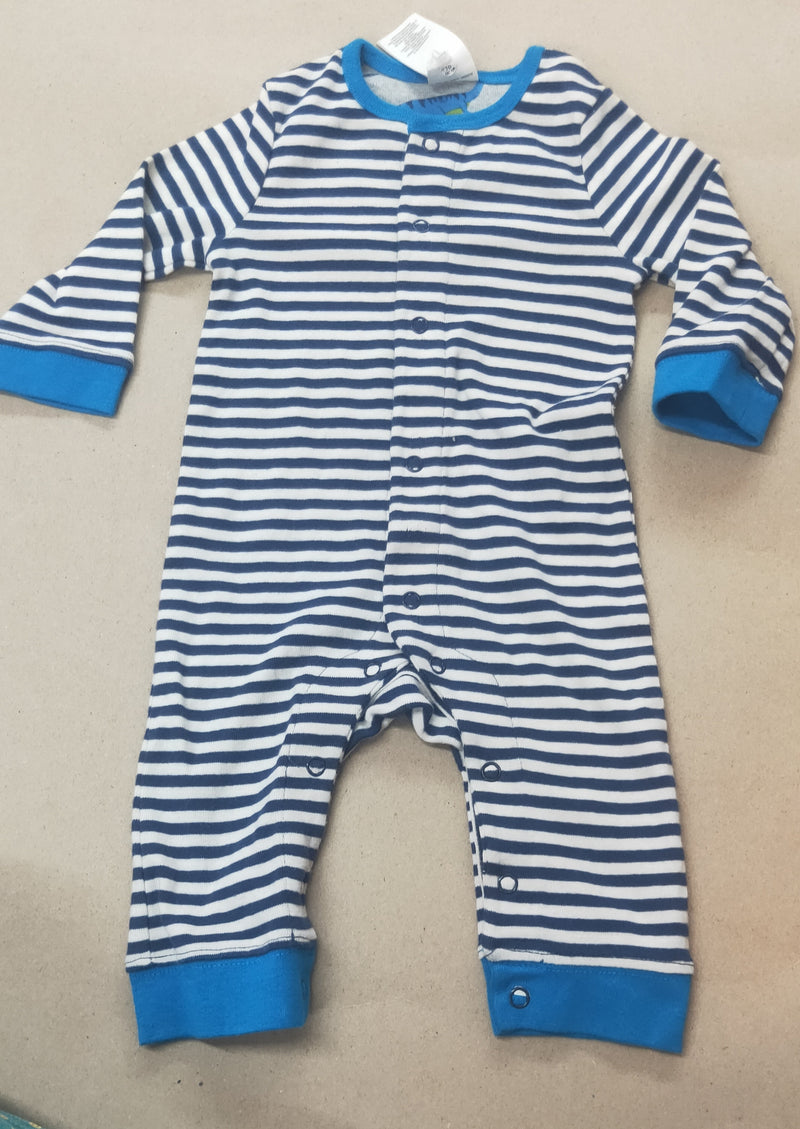 Blue & White line -full Jumpsuit