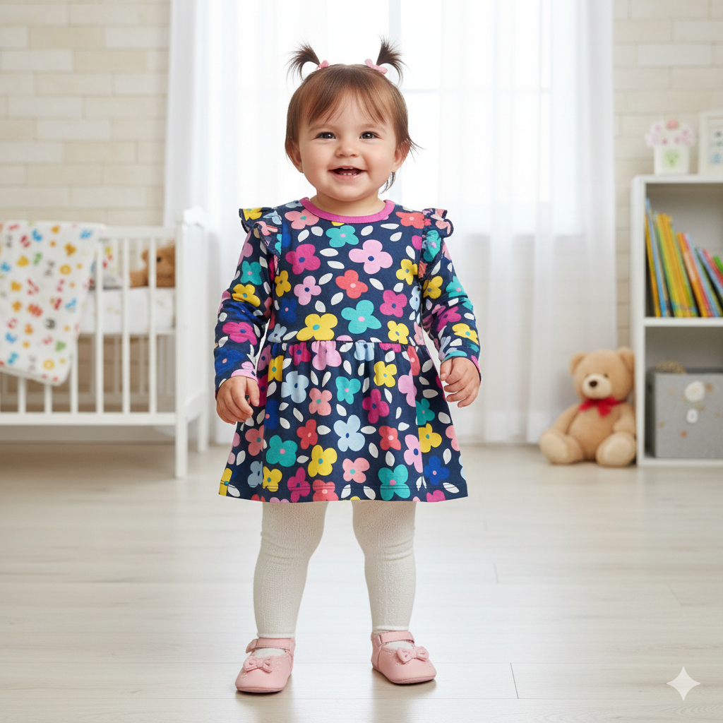 Multi colour flowers -Baby full Sleeveless top