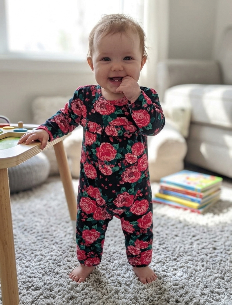 Black with rose flower 🌹 Baby high quality jumpsuit