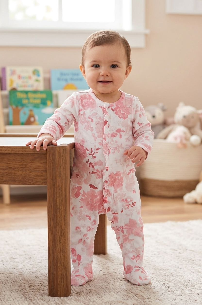 Light white with baby pink 🩷 flower with shoe Baby high quality jumpsuit
