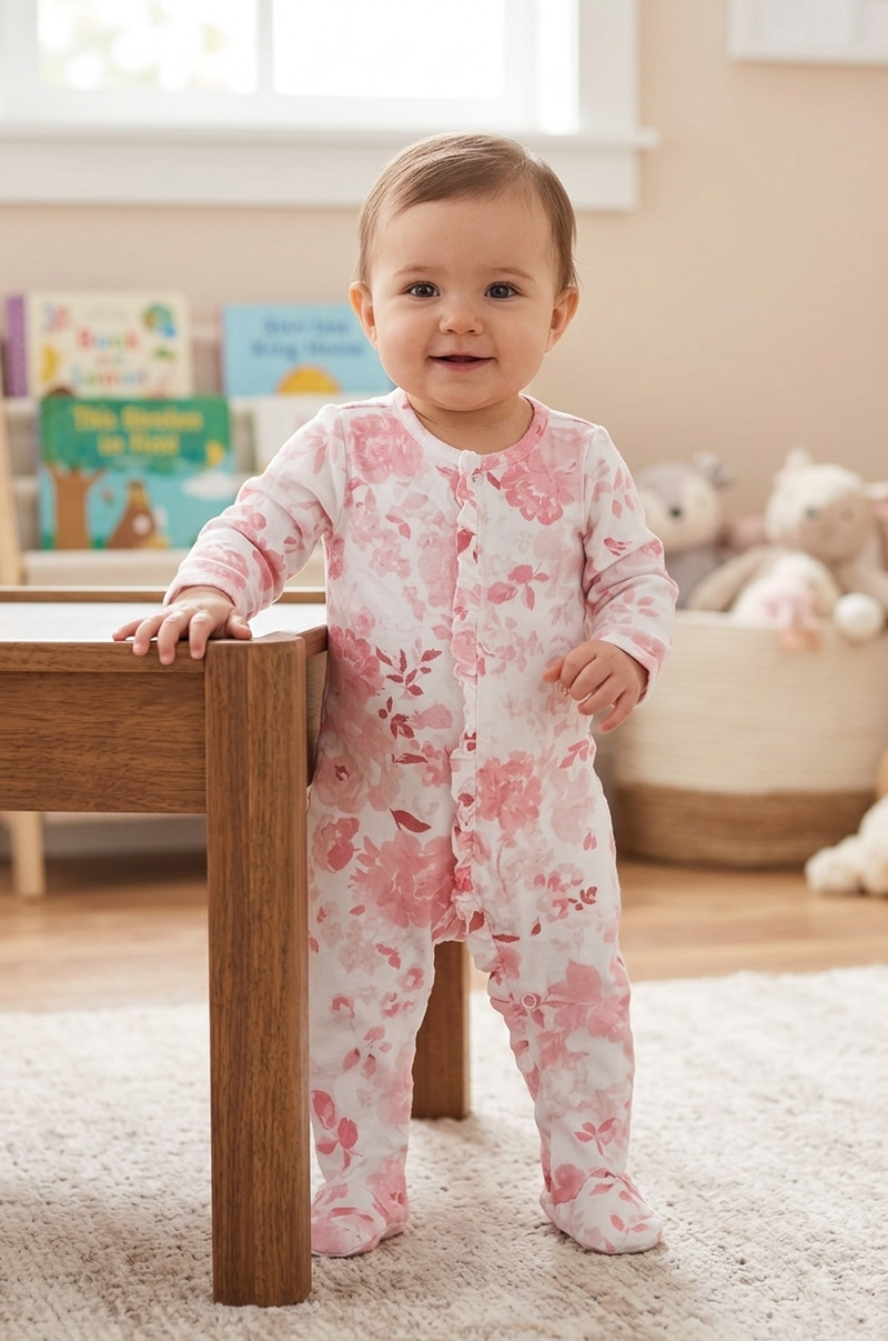 Light white with baby pink 🩷 flower with shoe Baby high quality jumpsuit
