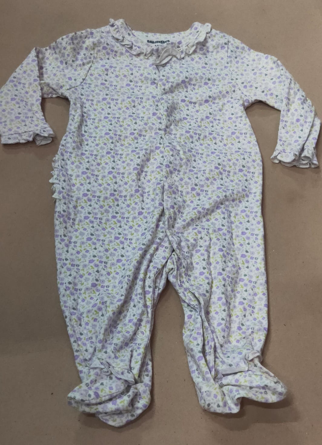White & purple flower -With shoes baby high quality jumpsuit