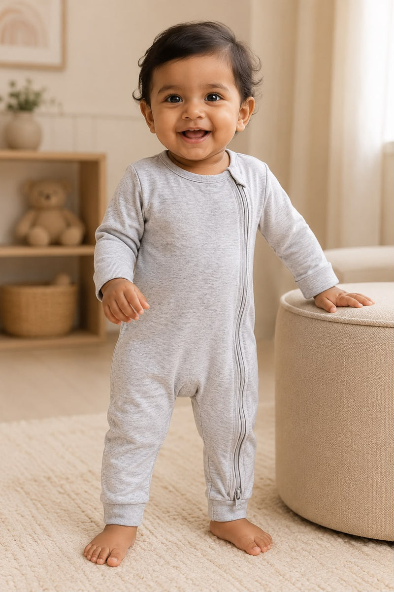 Plain grey-Full Jumpsuits