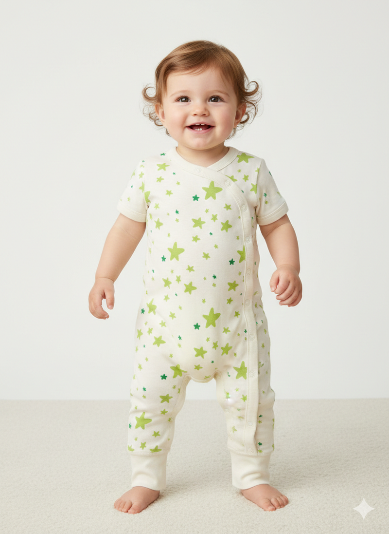 Green star-high Quality Baby Jumpsuit