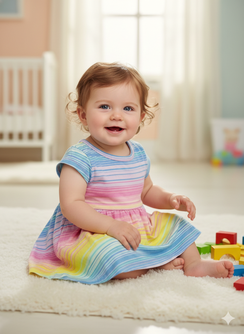 Multimate colour  -Half Sleeve  Frock