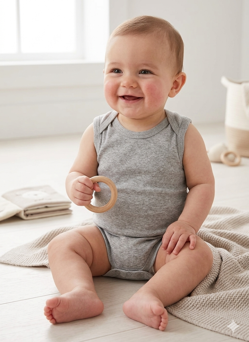 Grey - Baby Romper