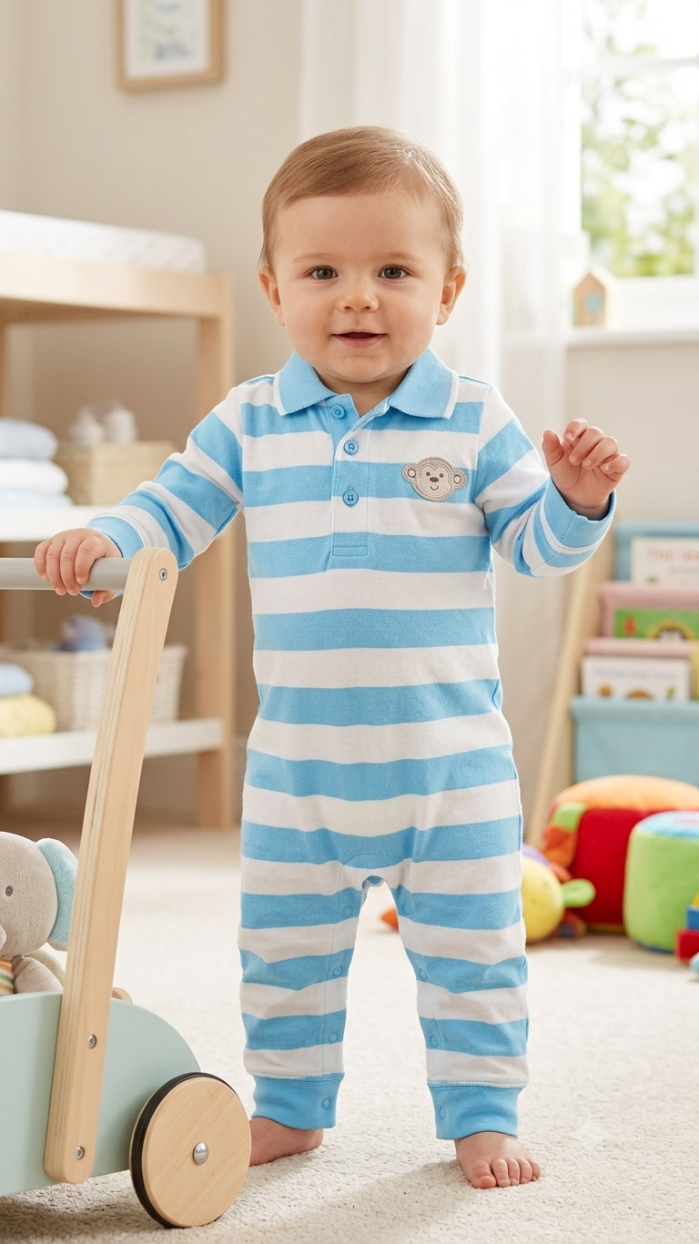 Ink blue mockey Baby high quality jumpsuit