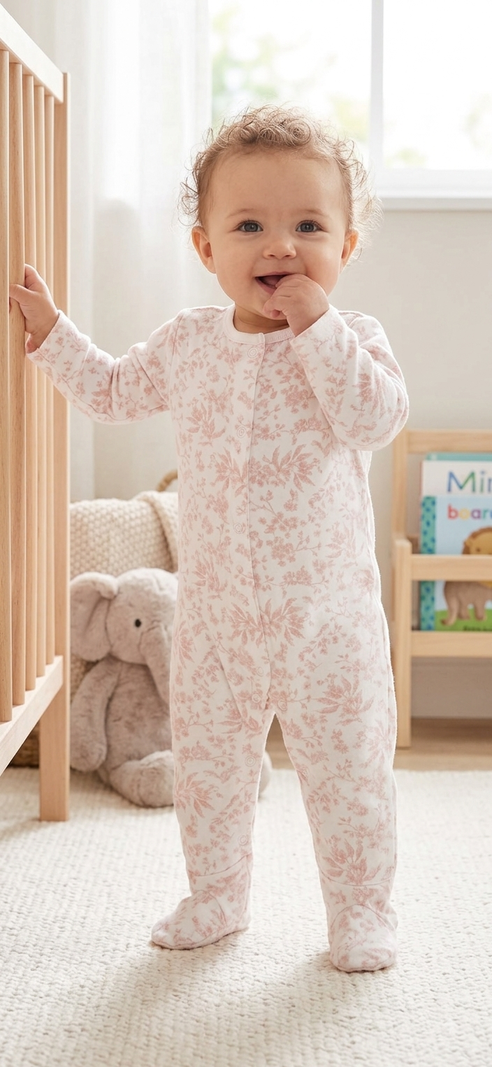 Light pink floar -Baby High quality jumpsuit