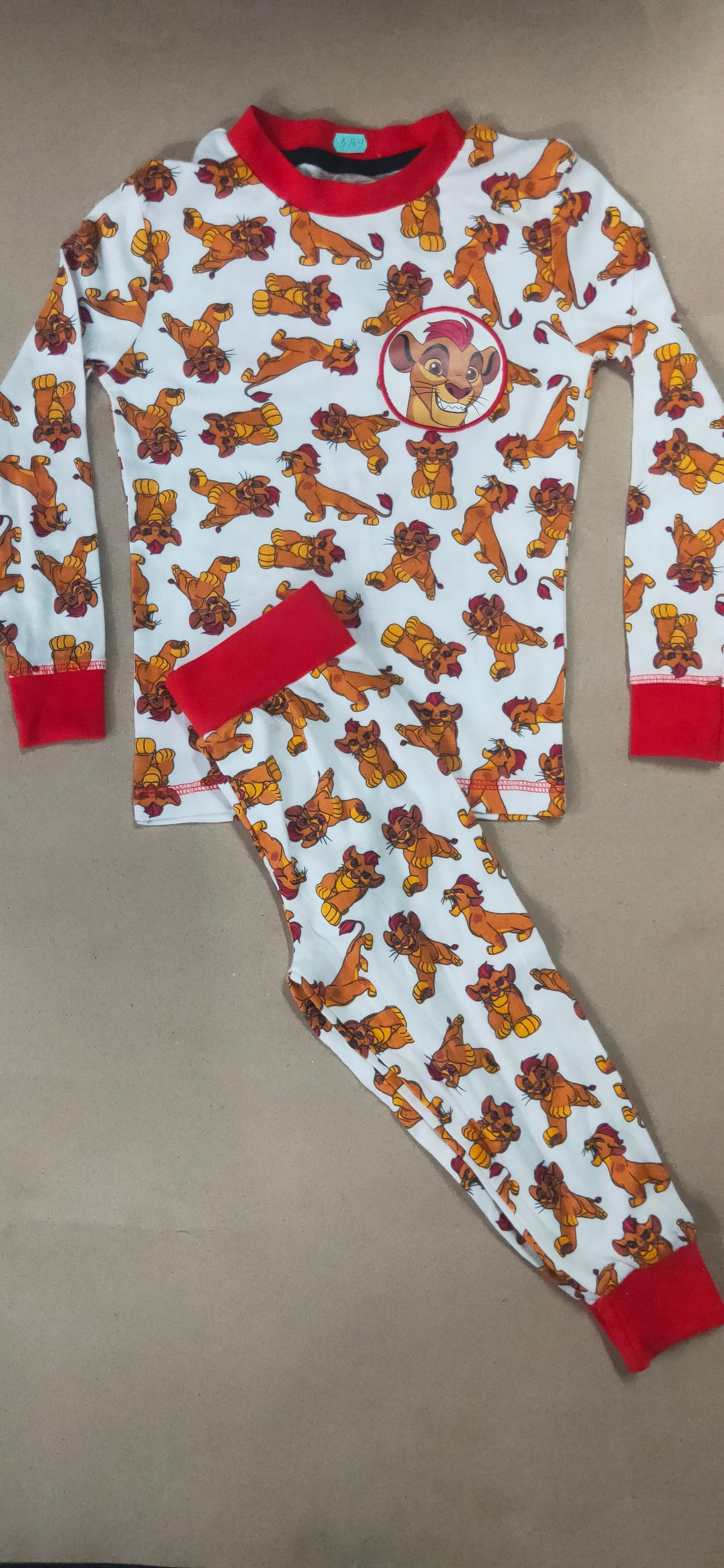 White with golden simba -Full Sleeve Pajama Set