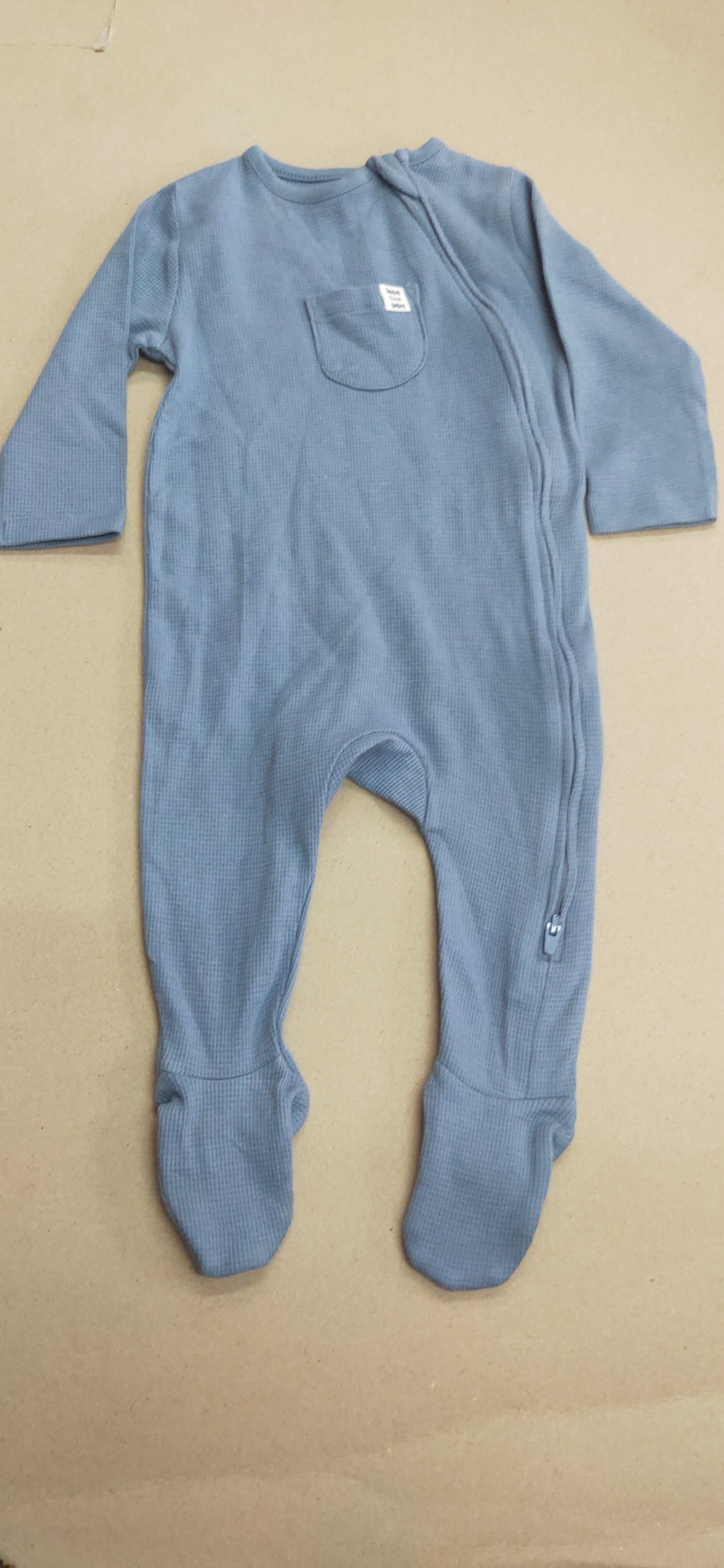 Steel blue with pocket with shoe (zipper)- Baby high quality jumpsuit