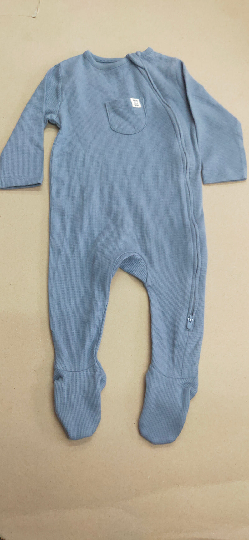 Steel blue with pocket with shoe (zipper)- Baby high quality jumpsuit