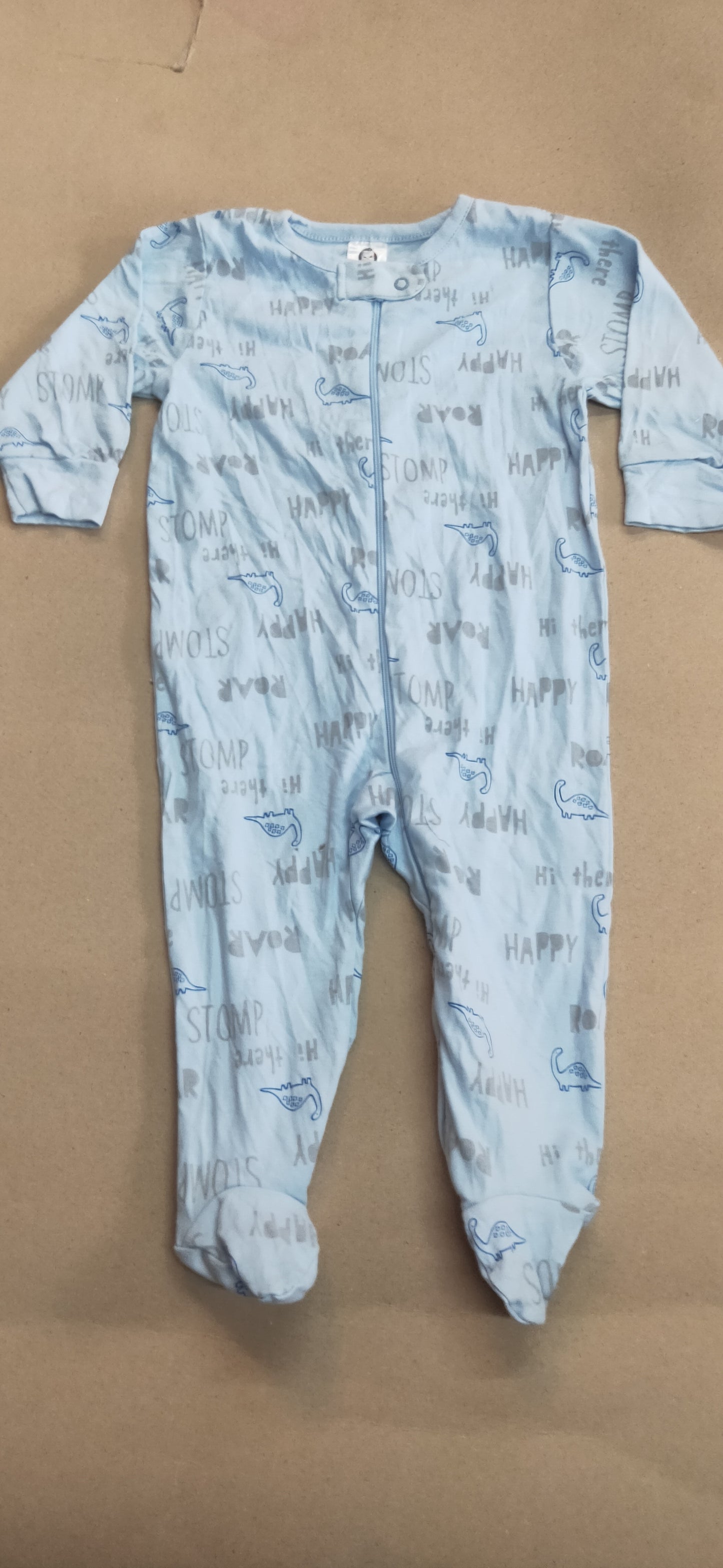 Blue dino 🦕 with shoe (zipper)- Baby high quality jumpsuit