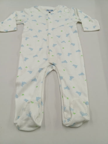 White with blue rabbit -high Quality Baby Jumpsuit