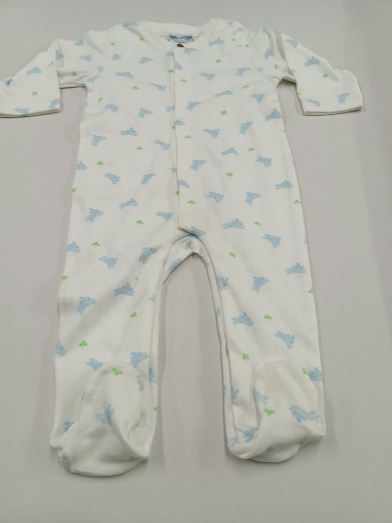 White with blue rabbit -high Quality Baby Jumpsuit