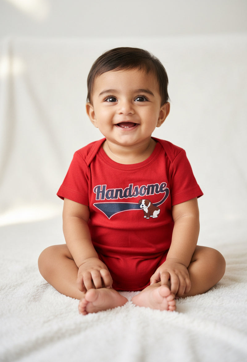 Red handsome🐶-Baby High Quality half Jumpsuits