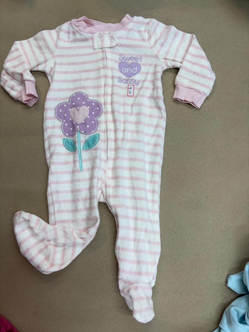 Pink flower -babyFull Jumpsuits(zipper)
