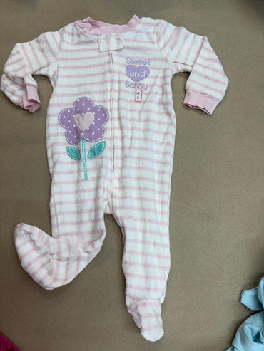 Pink flower -babyFull Jumpsuits(zipper)