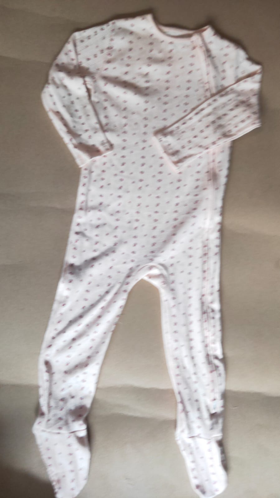 half white pink small flowers Baby high quality jumpsuit