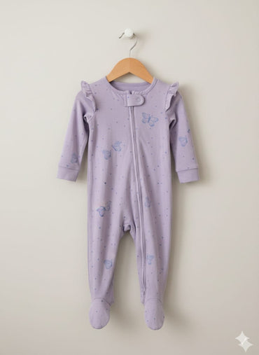 Violet butterfly - High Quality Baby Jumpsuit