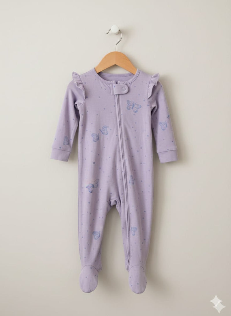 Violet butterfly - High Quality Baby Jumpsuit