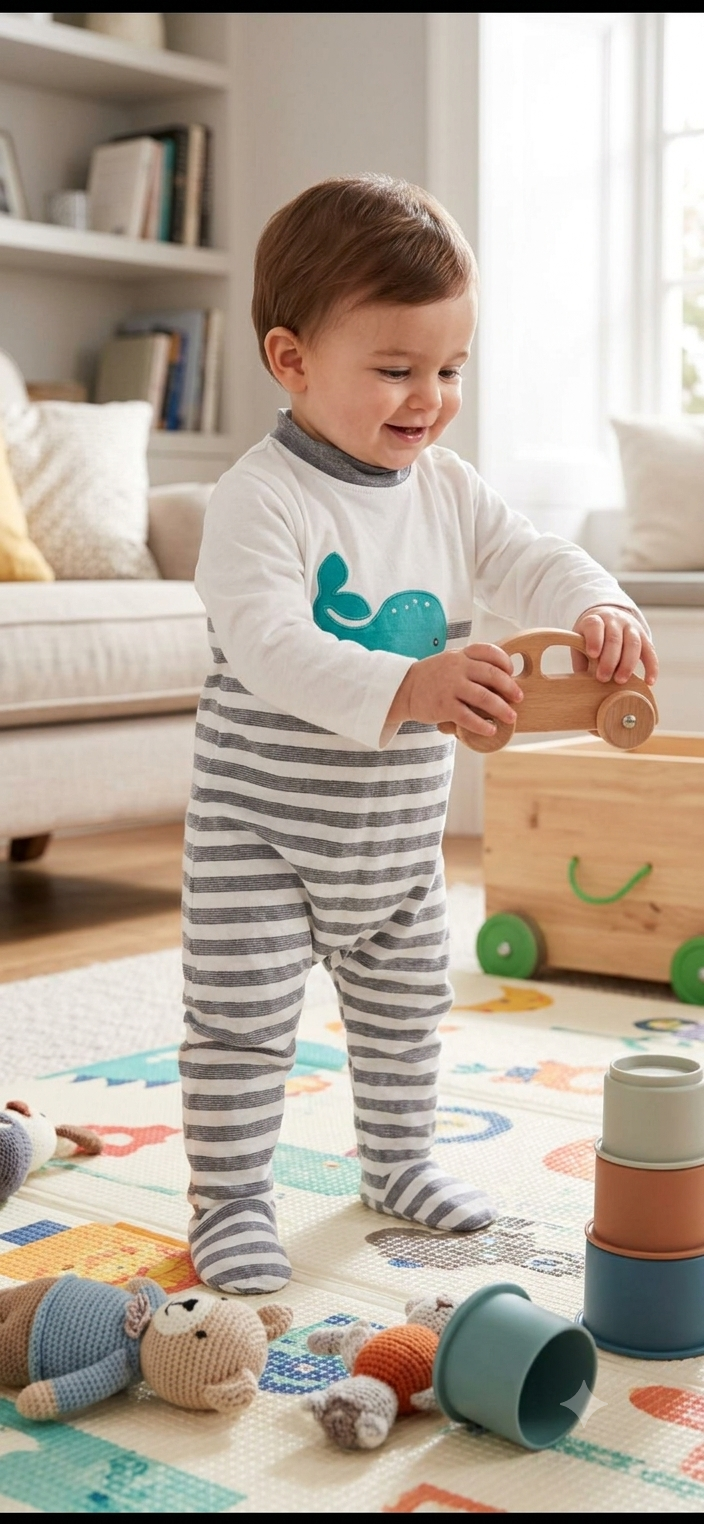 White with grey stripes 🐋-Baby Jumpsuits