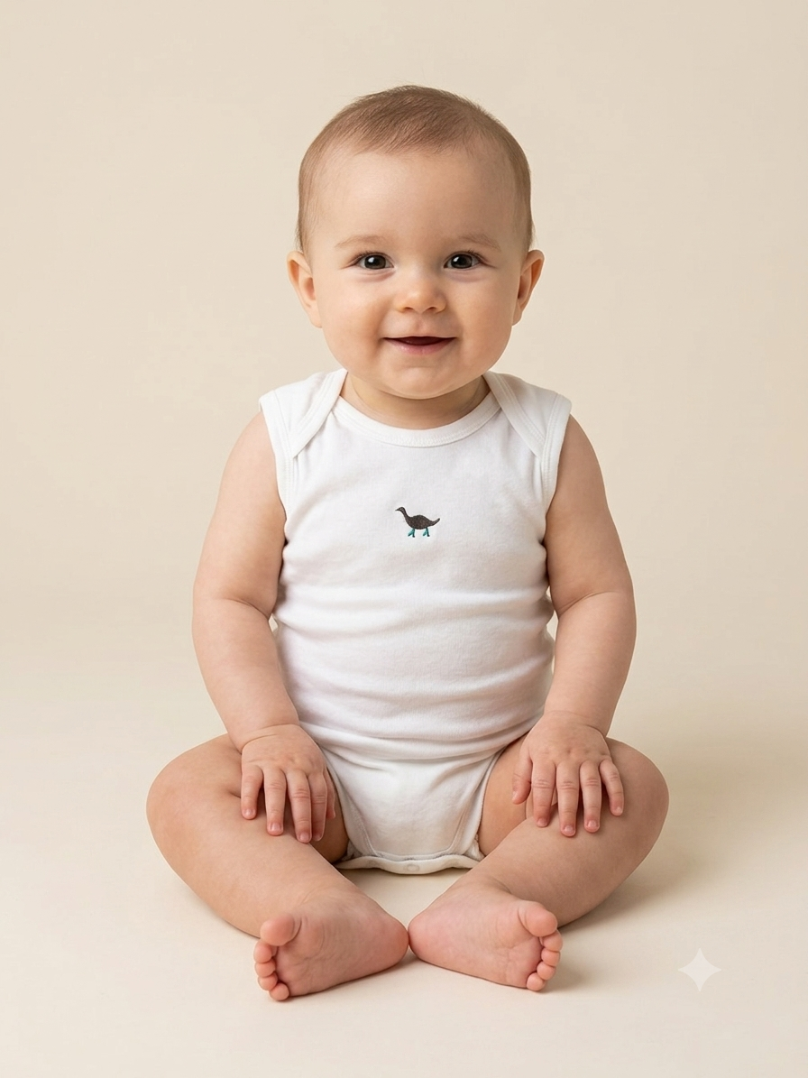 White dinosaur 🦕 Sleeveless Baby romber