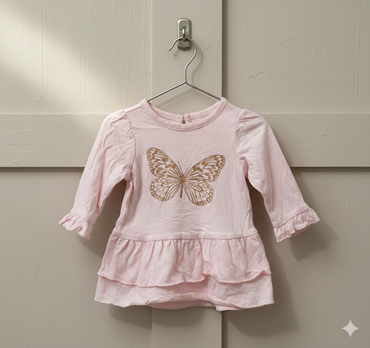 Pink butterfly -Baby Full Sleeve Top