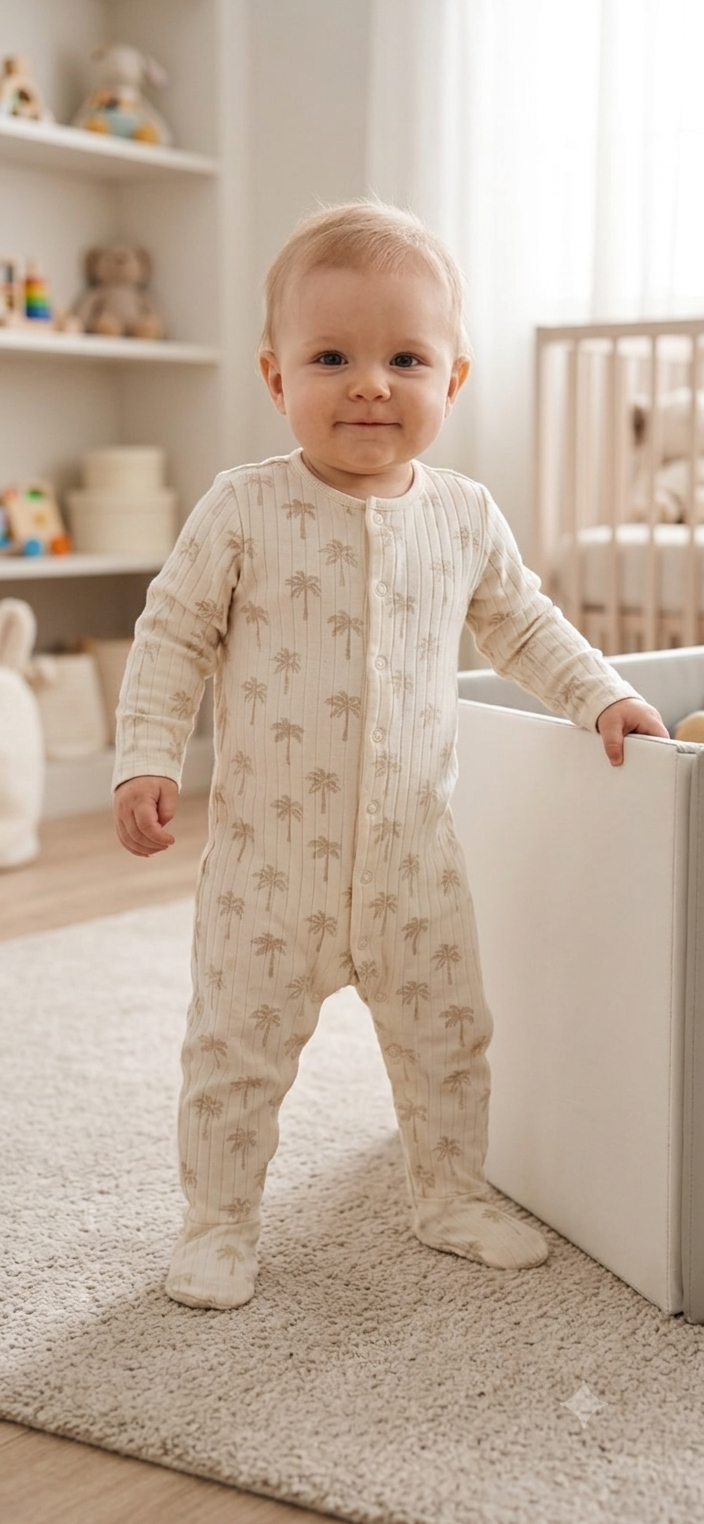 Peach half white palm trees 🌴 🌴 Baby High quality jumpsuit