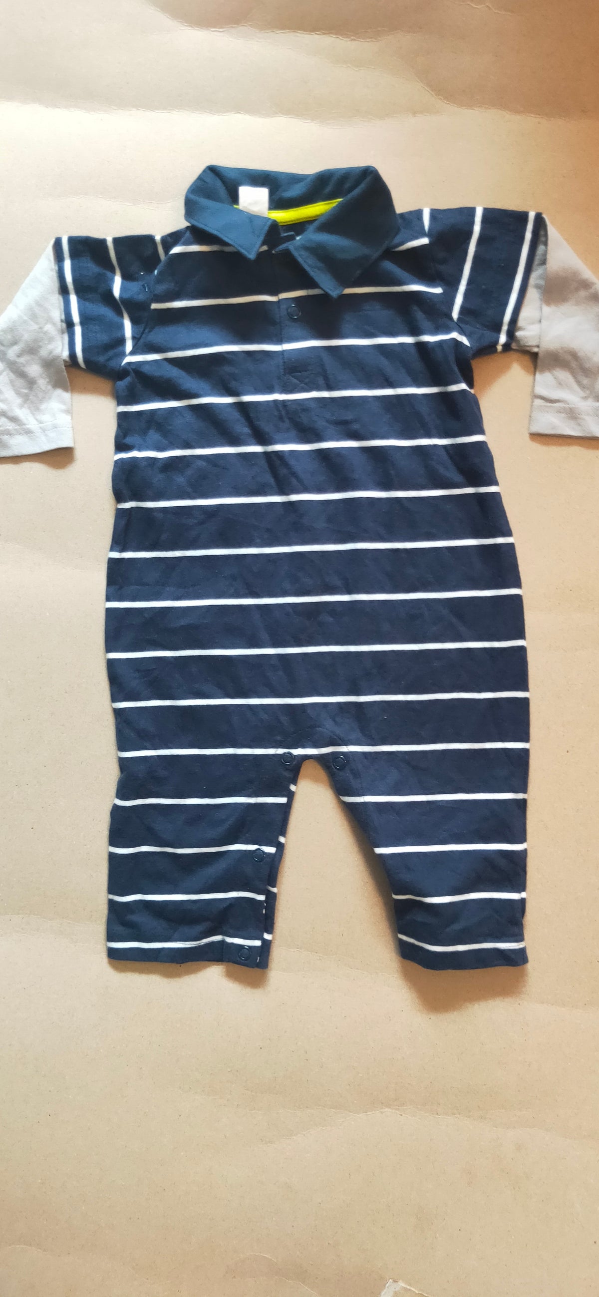 Dark blue white line Baby High quality jumpsuit