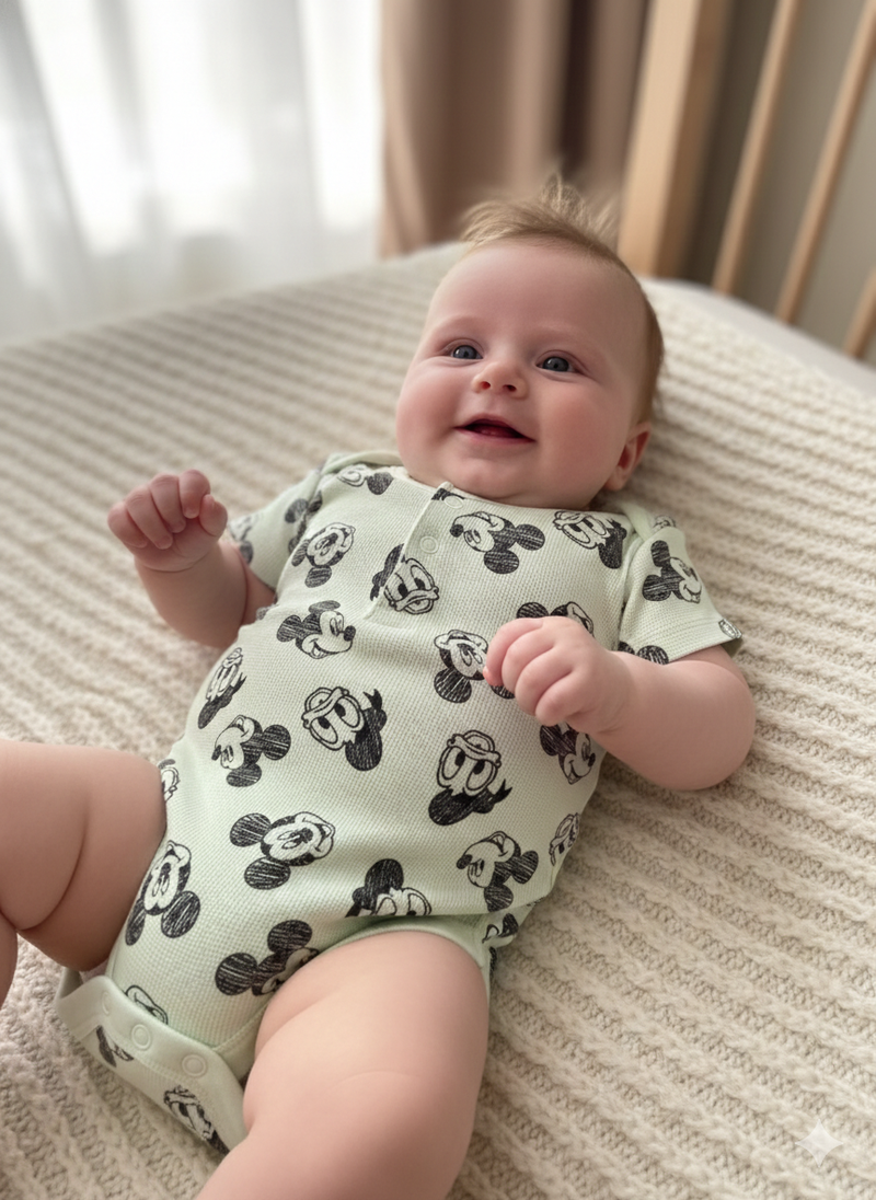 Pistha green with micky - Baby Romper