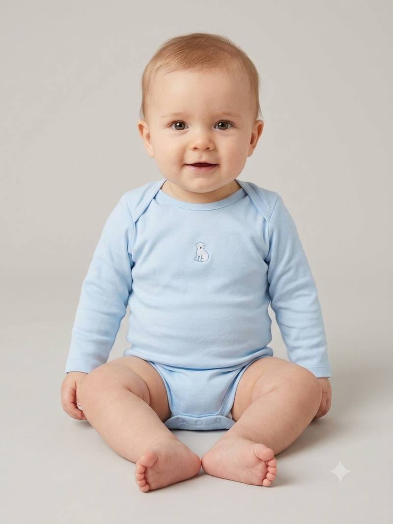 Sky blue white 🐻‍❄️ teddy bear Full sleeve Baby romber
